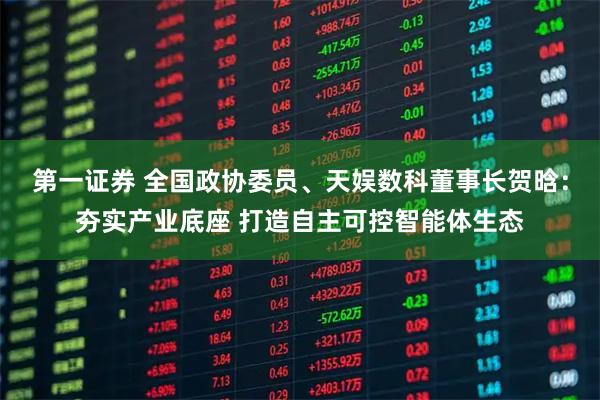 第一证券 全国政协委员、天娱数科董事长贺晗：夯实产业底座 打造自主可控智能体生态