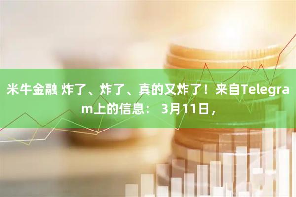 米牛金融 炸了、炸了、真的又炸了！来自Telegram上的信息： 3月11日，
