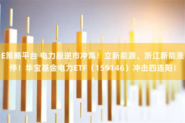 E策略平台 电力股逆市冲高！立新能源、浙江新能涨停！华宝基金电力ETF（159146）冲击四连阳！
