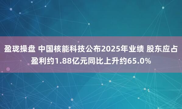 盈珑操盘 中国核能科技公布2025年业绩 股东应占盈利约1.88亿元同比上升约65.0%