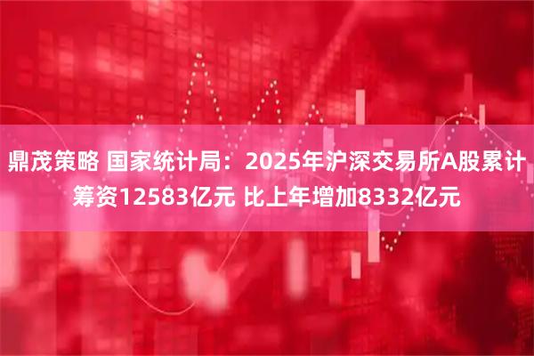 鼎茂策略 国家统计局：2025年沪深交易所A股累计筹资12583亿元 比上年增加8332亿元