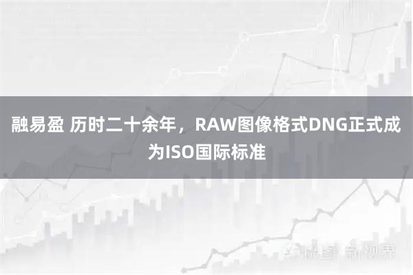 融易盈 历时二十余年，RAW图像格式DNG正式成为ISO国际标准