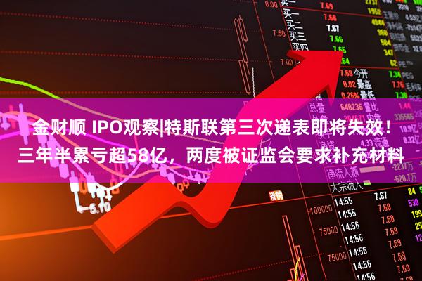 金财顺 IPO观察|特斯联第三次递表即将失效！三年半累亏超58亿，两度被证监会要求补充材料