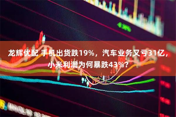 龙辉优配 手机出货跌19%,汽车业务又亏31亿,小米利润为何暴跌43%?