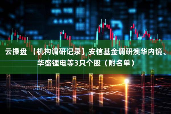 云操盘 【机构调研记录】安信基金调研澳华内镜、华盛锂电等3只个股（附名单）
