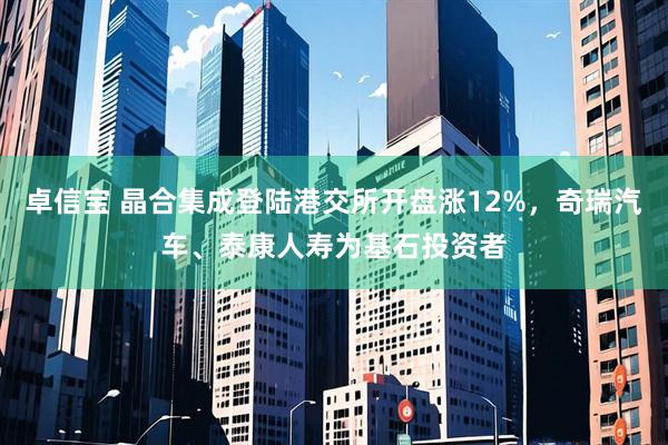 卓信宝 晶合集成登陆港交所开盘涨12%，奇瑞汽车、泰康人寿为基石投资者