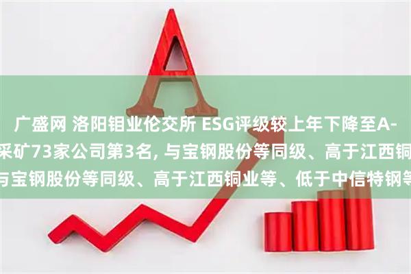 广盛网 洛阳钼业伦交所 ESG评级较上年下降至A-, 位居GICS三级金属与采矿73家公司第3名, 与宝钢股份等同级、高于江西铜业等、低于中信特钢等
